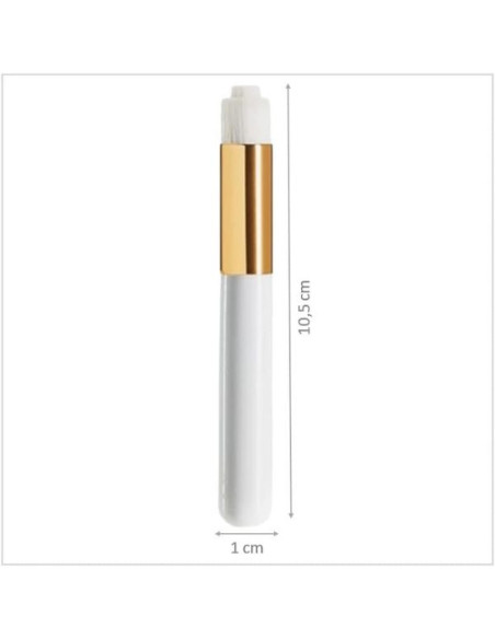 Perie compacta pentru curatarea si spalarea genelor, a tenului sau a nasului, perii foarte moi, 10 cm, Alb / Auriu