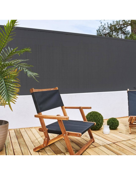 Paravan pentru balcon, terasa, gard PVC, gri, 1300 g/m2, UV, 3x1.5 m