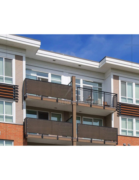 Paravan pentru balcon, terasa, gard, UV, 800 g/m2, maro, 3x0.9 m