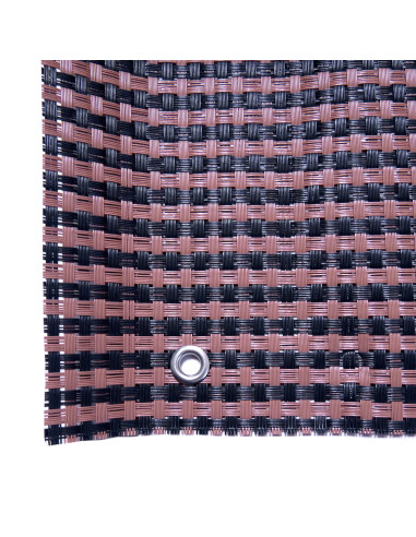 Paravan pentru balcon, terasa, gard, UV, 800 g/m2, maro, negru, 3x0.9 m