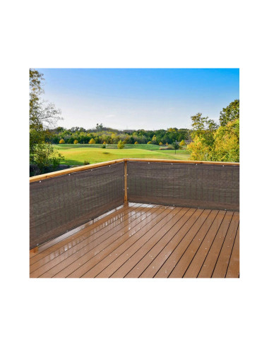 Paravan pentru balcon, terasa, gard, UV, 800 g/m2, maro, negru, 3x0.9 m