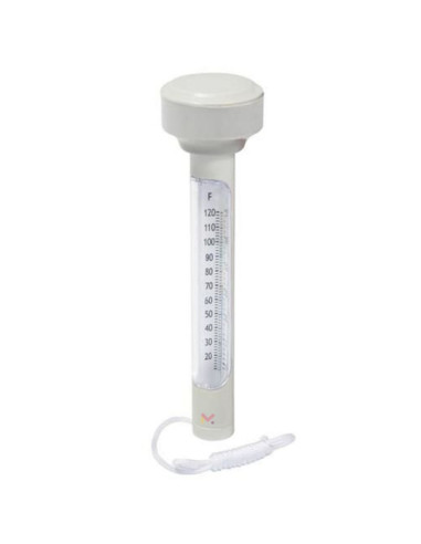 Termometru plutitor cu snur pentru masurarea temperaturii apei din piscine, 19 x 5 cm, Alb
