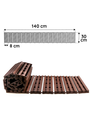 Poteca de gradina, polipropilena, 30x8.5 cm, 140 cm