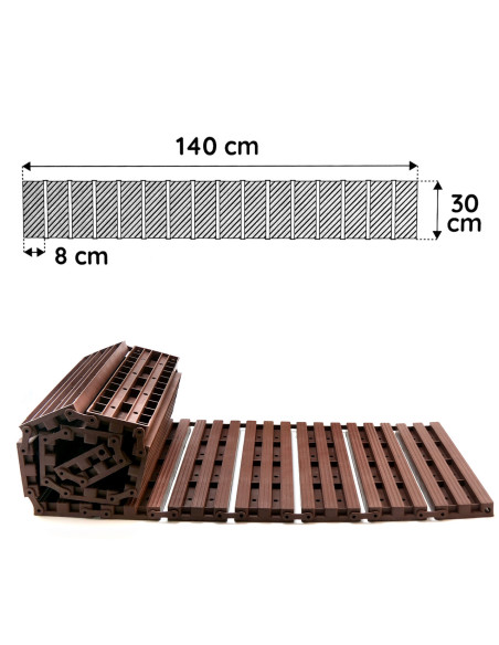 Poteca de gradina, polipropilena, 30x8.5 cm, 140 cm