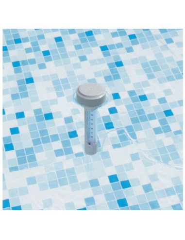 Termometru plutitor cu snur pentru masurarea temperaturii apei din piscine, 19 x 5 cm, Alb