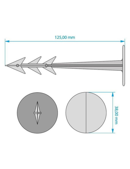 Cui plastic, fixare folii, tip harpon, set 50 buc, 25x100 mm 