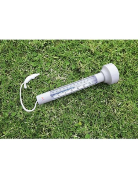 Termometru plutitor cu snur pentru masurarea temperaturii apei din piscine, 19 x 5 cm, Alb