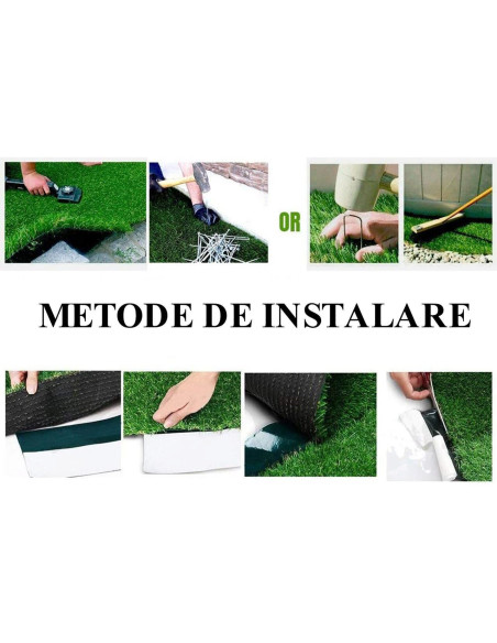 Gazon/Iarba artificiala, verde, inaltime fir 7 mm, 25x1 m