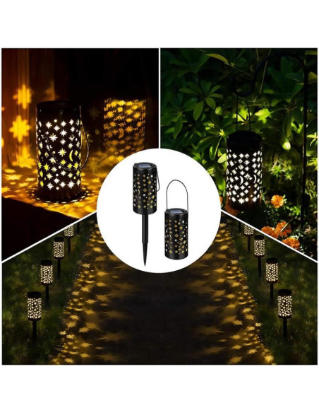 Lampa solara pentru gradina, LED, set 2 buc, 6x6x41 cm, Yildun