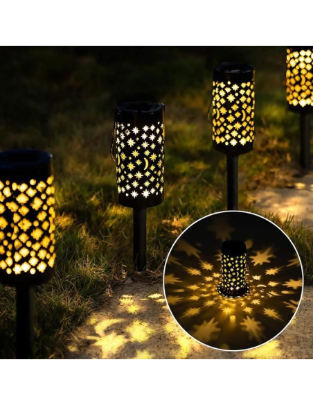 Lampa solara pentru gradina, LED, set 2 buc, 6x6x41 cm, Yildun