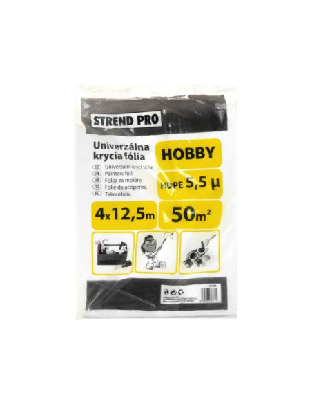 Folie acoperire, protectie, HDPE, 5.5 microni, 4x12.5 m, 50 mp, Strend Pro