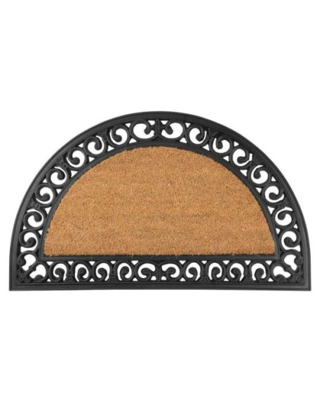 Covoras intrare, semirotund, guma, 75x45 cm, Ornament