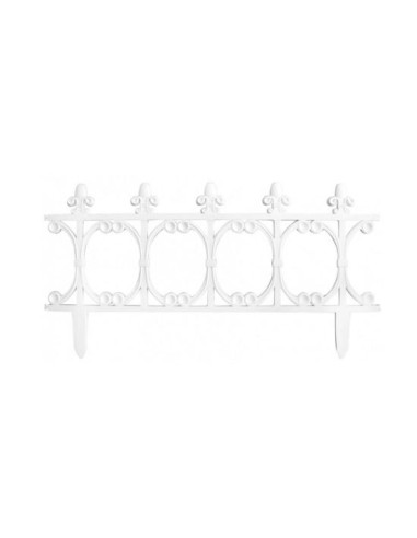 Gard de gradina decorativ, din plastic, alb, 64x34 cm