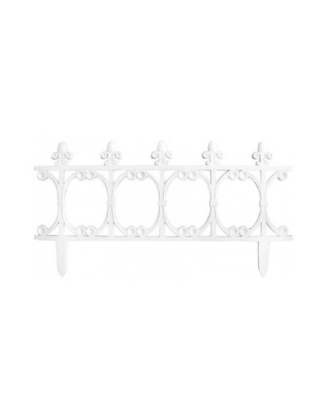 Gard de gradina decorativ, din plastic, alb, 64x34 cm