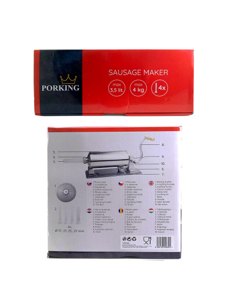 Masina orizontala de umplut carnati, inox, 4 kg