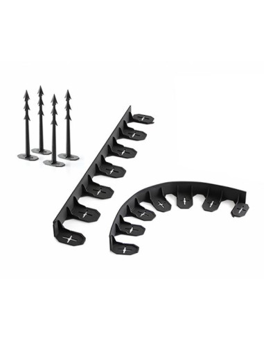 Bordura pentru gazon, plastic, 24 cuie tip harpon, 4.8 m
