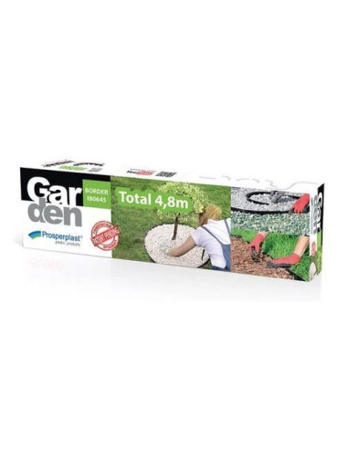 Bordura pentru gazon, plastic, 24 cuie tip harpon, 4.8 m
