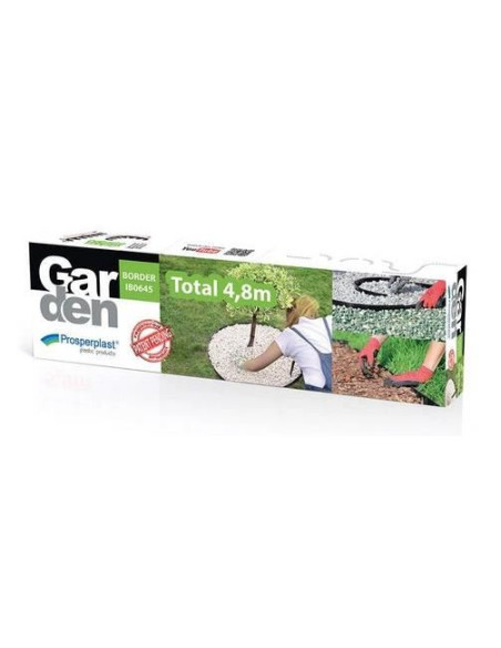 Bordura pentru gazon, plastic, 24 cuie tip harpon, 4.8 m
