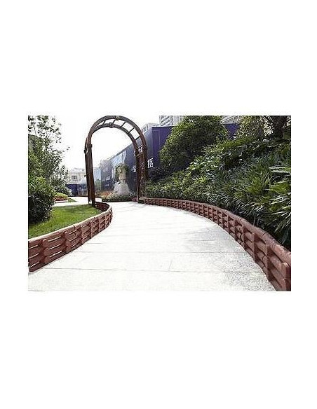 Gard ornamental de gradina, panou din plastic, maro, 44x31 cm