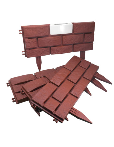 Gard de gradina decorativ, cu iluminare solara, set 4 buc, 42x29 cm