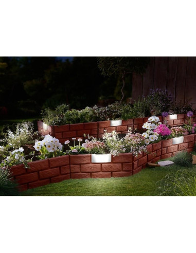 Gard de gradina decorativ, cu iluminare solara, set 4 buc, 42x29 cm