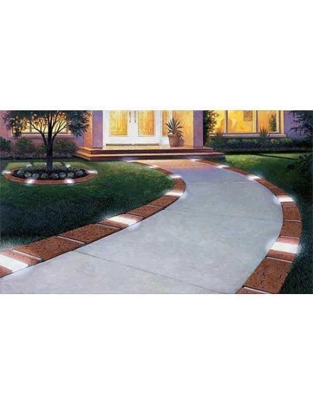 Bordura decorativa, efect caramida, 2 x lampa LED cu iluminare solara, set 10 buc, 2.1 m
