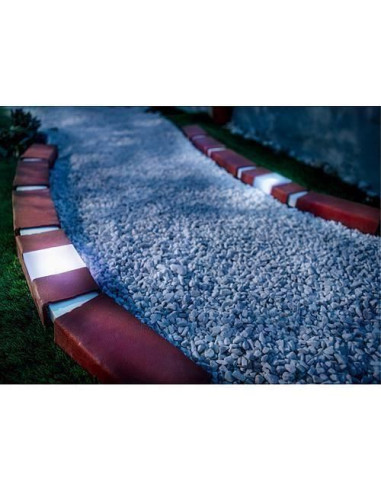 Bordura decorativa, efect caramida, 2 x lampa LED cu iluminare solara, set 10 buc, 2.1 m