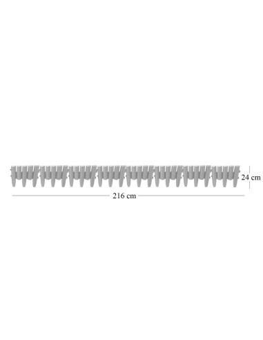 Palisada/bordura pentru gradina, maro, set 8 buc, 27x24 cm, 2.16 m