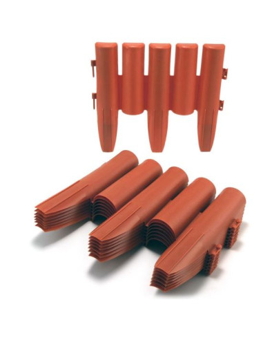 Palisada/bordura pentru gradina, maro teracota 27x24 cm, 2.16 m, set 8 buc