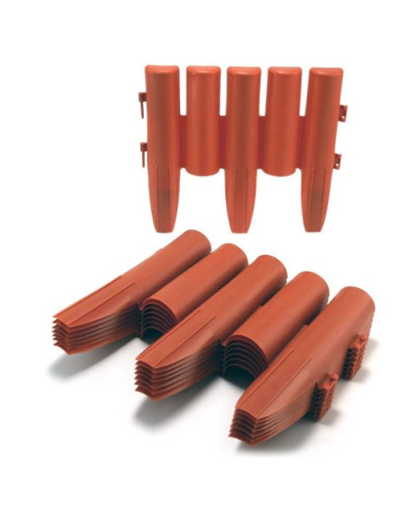 Palisada/bordura pentru gradina, maro teracota 27x24 cm, 2.16 m, set 8 buc