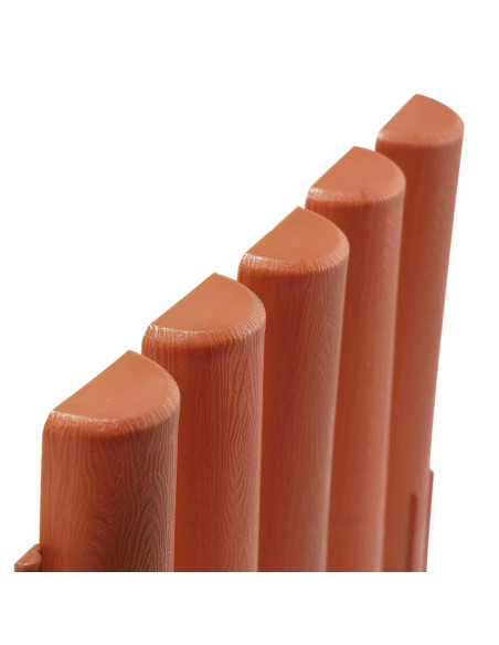 Palisada/bordura pentru gradina, maro teracota 27x24 cm, 2.16 m, set 8 buc