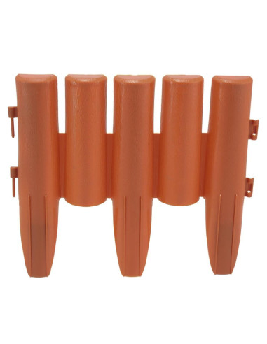 Palisada/bordura pentru gradina, maro teracota 27x24 cm, 2.16 m, set 8 buc