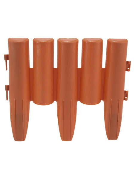 Palisada/bordura pentru gradina, maro teracota 27x24 cm, 2.16 m, set 8 buc