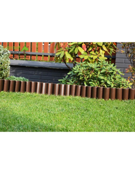 Palisada/bordura pentru gradina, maro teracota 27x24 cm, 2.16 m, set 8 buc