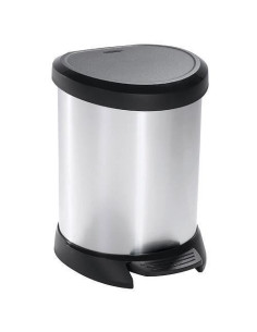 Cos de gunoi, 15 L, argintiu/negru, CURVER