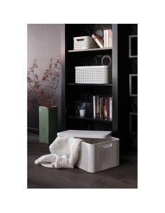 Cos rufe, 2 manere, capac, plastic, crem, 45x33x25 cm, Curver 2