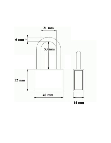 Lacat cu belciug XL, 40 mm, 3 chei, BLOSSOM
