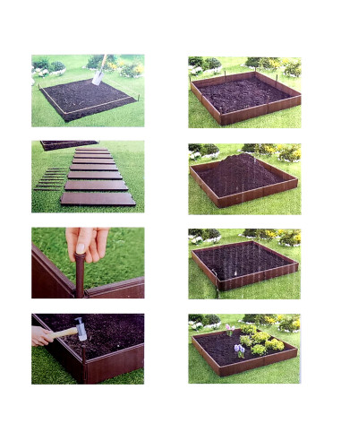 Cutie pentru flori, legume din polipropilena, 8 piese 57x13cm