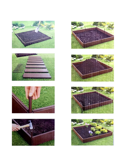 Cutie pentru flori, legume din polipropilena, 8 piese 57x13cm
