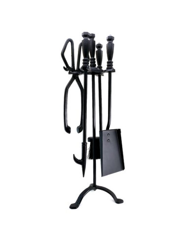 Set accesorii semineu, suport cu 4 piese, 60 cm 