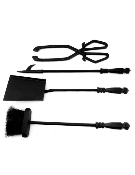 Set accesorii semineu, suport cu 4 piese, 60 cm 