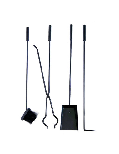 Set accesorii semineu, suport cu 4 piese, 81 cm