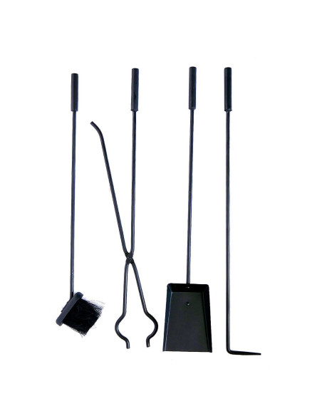 Set accesorii semineu, suport cu 4 piese, 81 cm