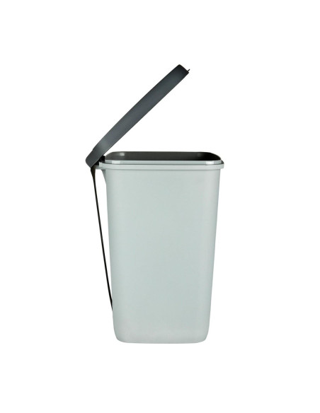 Cos de gunoi cu pedala, plastic, gri, 20 L, 30.3x29.4x42.8 cm, Curver