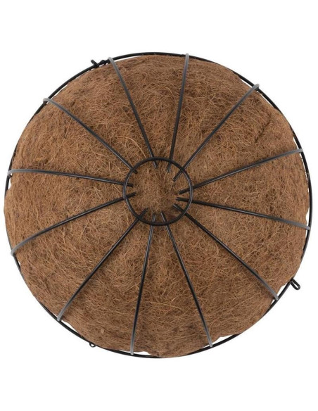Ghiveci decorativ cu lant, rotund,​​​​​​​ nuca de cocos, 35x35x17 cm 