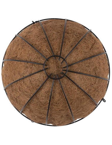 Ghiveci decorativ cu lant, rotund,​​​​​​​ nuca de cocos, 30x30x14 cm 