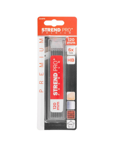 Mina de rezerva pentru creion tamplar, mecanic, HB, set 6 buc, 120 mm, Strend Pro
