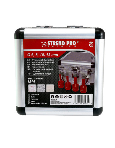 Set 4 carote diamantate, M14, 6-12 mm, Strend Pro