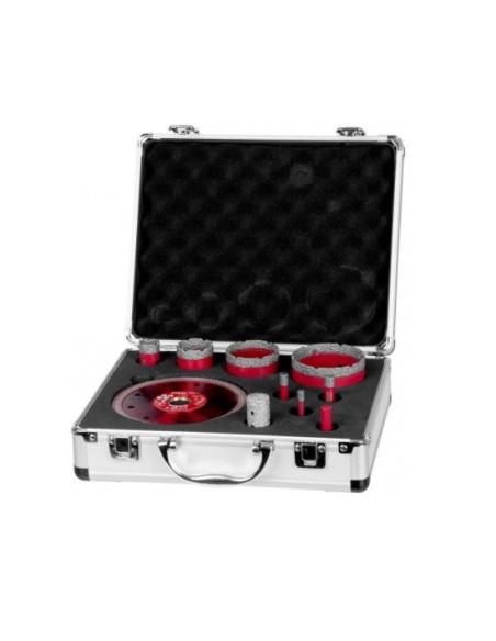 Carote diamantate, M14, set 10 piese, 6-8-10-20-35-50-68 mm, disc, Strend Pro Premium