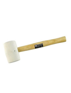 Ciocan cauciuc, coada lemn, alb, 680 g